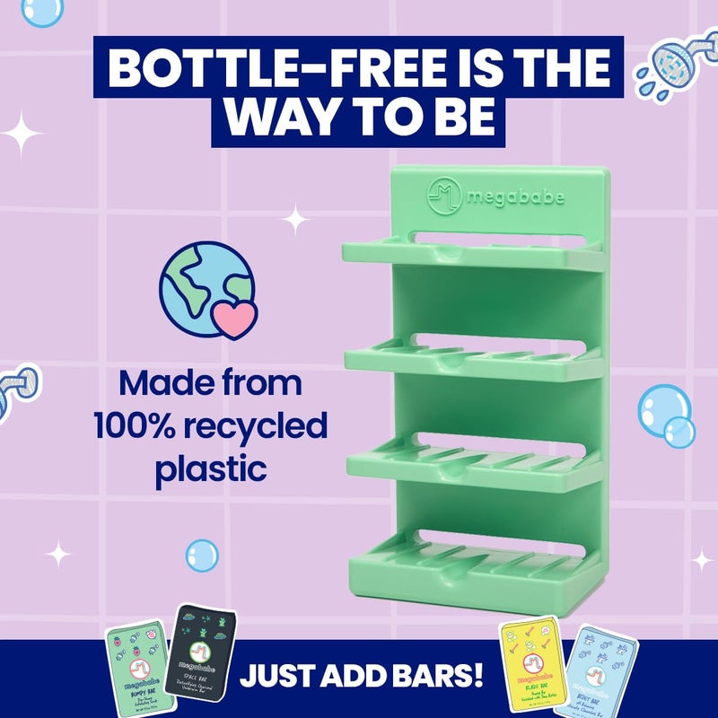 ميجا بابي برج صابون ميجاباب 4 طبقات | حشوة تخزين تحمل 4 قضبان | المص أو العصي | استنزاف الذاتي - Image 5